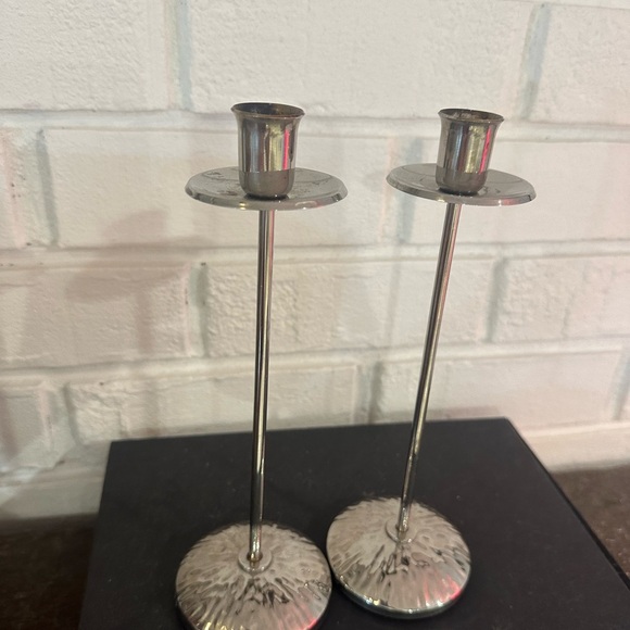 Vintage Silver Taper Candle Holders Made In Spain - Picture 3 of 3